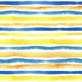 Watercolor strips seamless pattern border.Yellow