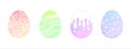 Painted watercolor Easter eggs set, hand drawn patterns Royalty Free Stock Photo