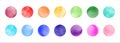 Colorful watercolor circles, dots, round spots set