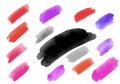 Watercolor strokes of paint set colors