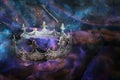 Watercolor style and abstract image of beautiful queen/king crown. fantasy medieval period