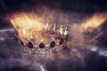 Watercolor style and abstract image of beautiful queen/king crown. fantasy medieval period