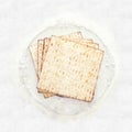 watercolor style and abstract image of passover background with matzoh