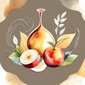 Watercolor style and abstract image of Rosh hashanah jewish New Year holiday Royalty Free Stock Photo