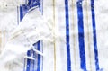 watercolor style and abstract image of White Prayer Shawl - Tallit, jewish religious symbol.