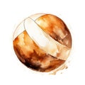 Watercolor-Style ball of volleyball Illustration with White Background Royalty Free Stock Photo