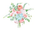 Watercolor style flowers bouquet Royalty Free Stock Photo