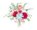 Watercolor style flowers bouquet. Royalty Free Stock Photo