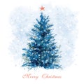 Watercolor style hand painting Christmas tree illustration, Christmas clip art Royalty Free Stock Photo
