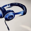 A watercolor-style illustration of a pair of headphones