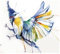 Watercolor-style vector illustration of bird.