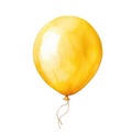 Watercolor-Style yellow balloon with White Background Royalty Free Stock Photo