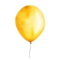 Watercolor-Style yellow balloon with White Background Royalty Free Stock Photo