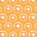 Watercolor summer background with orange slices