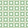 Watercolor summer ethnic border pattern. Green