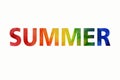Watercolor summer illustration. Hand-painted rainbow inscription summer Royalty Free Stock Photo