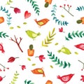 Watercolor summer pattern Royalty Free Stock Photo