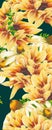 Watercolor sunflower in a seamless pattern  design Royalty Free Stock Photo