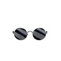 Watercolor sunglasses are black, round frame. Isolated on a white background