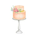 Watercolor sweet cake dessert for bakery logo