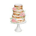 Watercolor sweet cake dessert for bakery logo