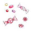 Set of lollipops. Hand drawn illustration