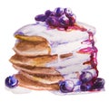 Watercolor sweet pancakes