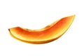 Watercolor sweet ripe slice of papaya or melon. Hand drawn realistic tasty organic illustration of exotic tropical fruit