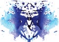 Watercolor symmetrical Rorschach blot Royalty Free Stock Photo