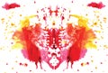 Watercolor symmetrical Rorschach blot Royalty Free Stock Photo