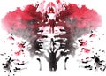 Watercolor symmetrical Rorschach blot Royalty Free Stock Photo