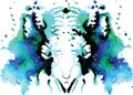Watercolor symmetrical Rorschach blot