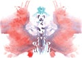 watercolor symmetrical Rorschach blot Royalty Free Stock Photo