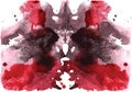 Watercolor symmetrical Rorschach blot Royalty Free Stock Photo