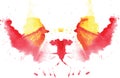 Watercolor symmetrical Rorschach blot Royalty Free Stock Photo