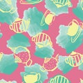 Watercolor teapot seamless pattern design