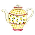Watercolor teapot.