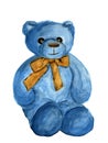 Watercolor teddy bear for design, background and print