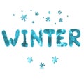 Watercolor text Winter