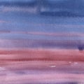 Watercolor texture with blue and red stripes, hand painting background Royalty Free Stock Photo