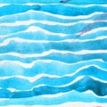 Watercolor texture , embossed horizontal brush strips of bright blue colors on a white background. Royalty Free Stock Photo
