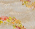 Autumn Wreaths Decorated Surface with Texture Effects.