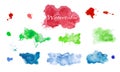 Watercolor texture and splashes Hand painted background. Vector EPS. Royalty Free Stock Photo