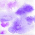 Watercolor texture transparent marble spots purple color. watercolor abstract background.