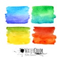 Watercolor textured paint stains colorful set Royalty Free Stock Photo