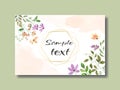 Watercolor thank you card. Hand drawn floral illustration. Vector EPS Royalty Free Stock Photo