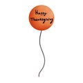 Watercolor thanksgiving ornament clipart with orange balloon and happy letters