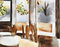 Watercolor of thanksgiving table