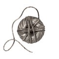 watercolor thread coil. a coil of rope gray. object for sewing and DIY Royalty Free Stock Photo