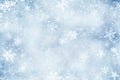 Watercolor tiny snowflakes on white background pattern